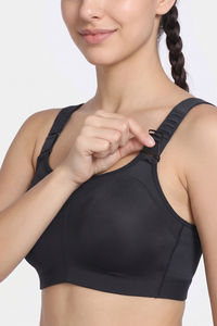 Zelocity High Impact Quick Dry Sports Bra - Jet Black — thumbnail 7